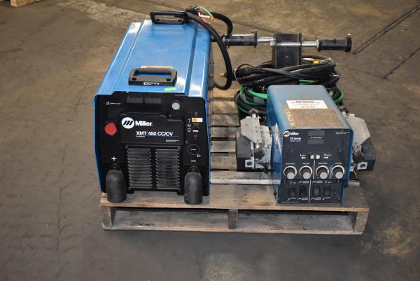 Used Miller XMT450 with D74D Wire Feeder Package